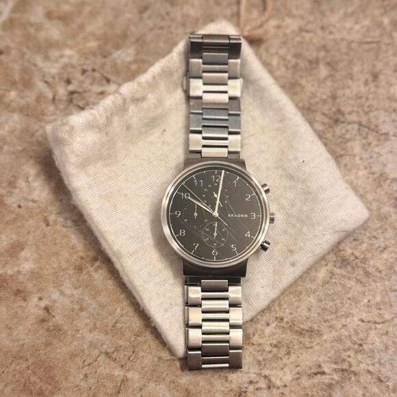 Skagen Ancher Men's Wristwatch Stainless Steel 5ATM SKW6360 Parts/Need Battery - Picture 1 of 7